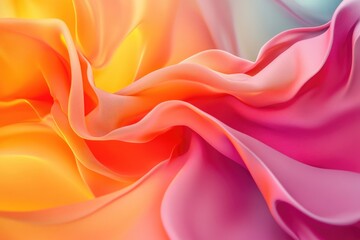 Obraz premium Dynamic Red Fabric Showcase. Abstract 3D Wave Liquid Silk Texture Motion in Studio Background