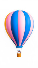 Fototapeta premium 3d cartoon Air balloon isolated on white