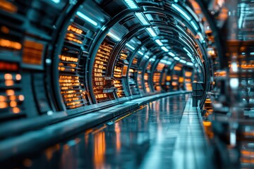 Explore the wonders of a futuristic digital library filled with ai-generated knowledge and endless possibilities