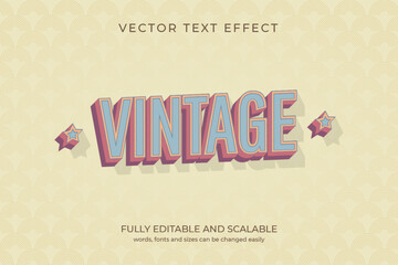 VINTAGE TEXT EFFFECT WITH VINTAGE COLOR AND PATTERN BACKGROUND