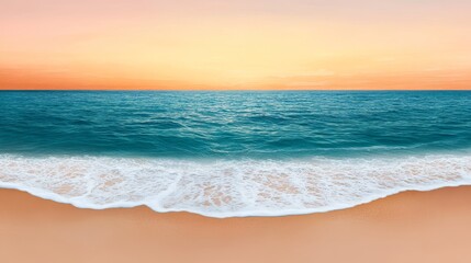Obraz premium Serene Ocean Sunset Beach Waves Calm Sea Tropical Seascape