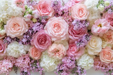 Elegant Wedding Bouquet with Pink Blossoms. Floral Arrangement Reflects the Beauty of Nature and Celebrates Love