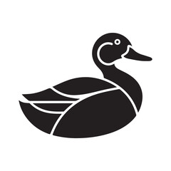 Duck silhouette black color vector art illustration