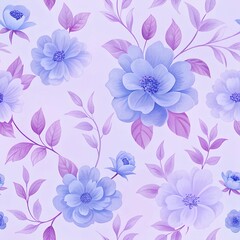 seamless blue and purple floral pattern