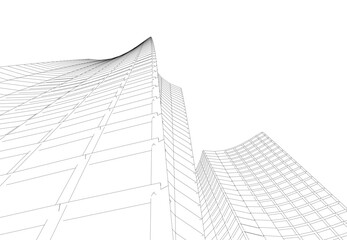 Fototapeta premium abstract architecture building vector drawing