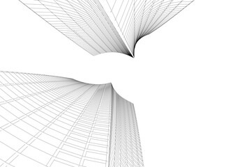 abstract architecture building vector drawing