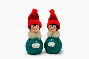 Christmas gnome family isolated on white background