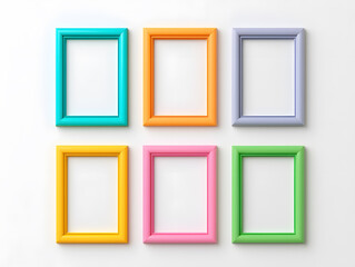 Memory collage template with empty frames isolated on white