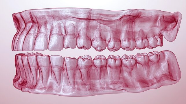 3D render of dental arches showcasing teeth structure.