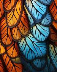 Colorful Leaf Pattern Background, Abstract Nature-Inspired Design


