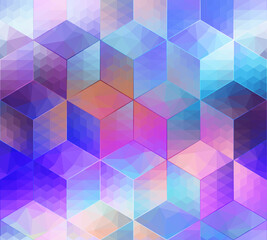 Abstract cubes pattern vector blurred background