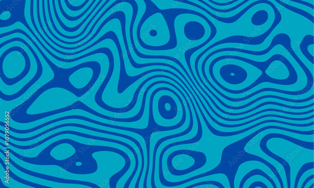 Aufkleber Abstract horizontal background with colorful waves. Trendy vector illustration in style retro 60s, 70s. Pastel colors