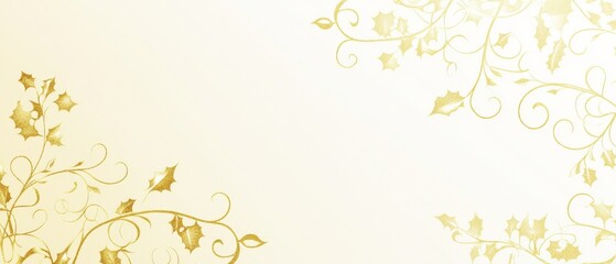 Obraz premium A gold and white floral design with a white background
