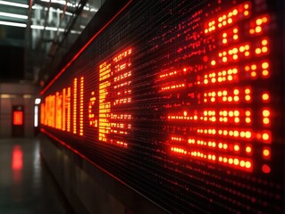 Digital stock ticker with rising market trends, financial investment, market growth