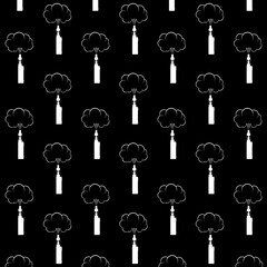 Vape mod device icon isolated seamless pattern on black background