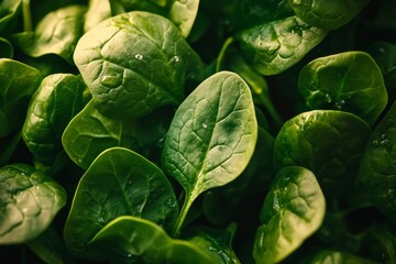 Obraz premium Fresh Spinach Leaves Background