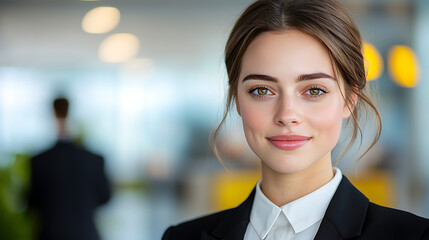 Flight attendant conducts final aisle check before departure to ensure passenger safety and comfort