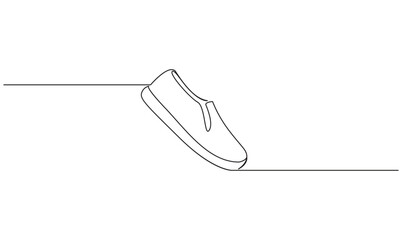 Premium vector shoe continuous one line drawing on white background concept of shoe business