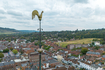 Aerial view of Dorking- a picturesque market town in the Surrey Hills- England, UK © William