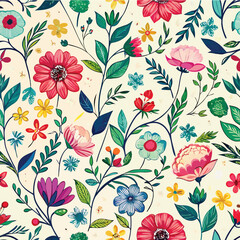 Abstract color poster floral seamless decorative pattern art vector 