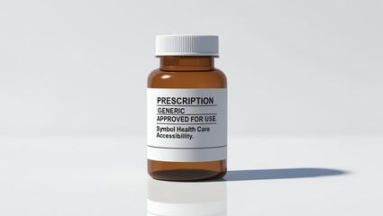 Prescription bottle on white background, symbolizing healthcare, accessibility, and the importance of medications in modern life. on a white background