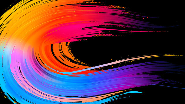 Hand painted pattern with bold brush strokes waving and swirling. Swirls and Strokes Brush. AI generated image, ai - Powered by Adobe