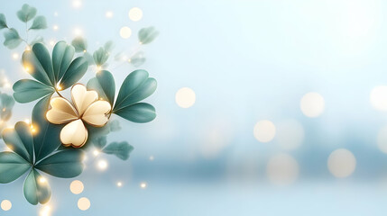 Happy New Year 2025! Decoration with hearts horseshoesfour leaf clover and number 2025