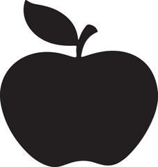 A black and white apple silhouette 