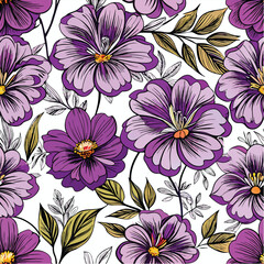 Obraz premium Abstract color poster floral seamless decorative pattern art vector 