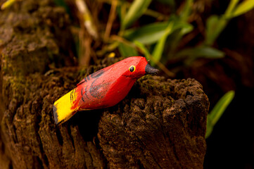 wooden bird craft for garden decoration