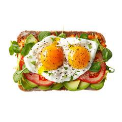 Delicious Avocado Toast Sandwich with Poached Egg
