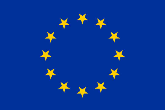 european flag with the yellow stars and the deep blue background is the symbol of the european community