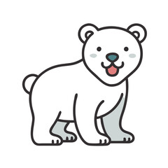 Playful icon of a polar bear, perfect for winter and wildlife themes.