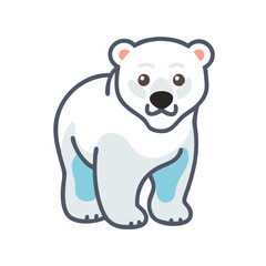 Naklejka premium Icon of a standing polar bear, symbolizing winter and arctic wildlife.