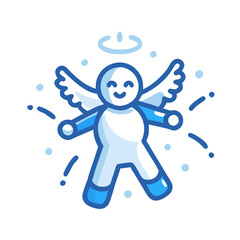 Icon of a snow angel, symbolizing fun winter activities in the snow.