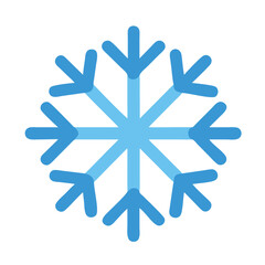 Icon of a snowflake with intricate details, ideal for winter themes.