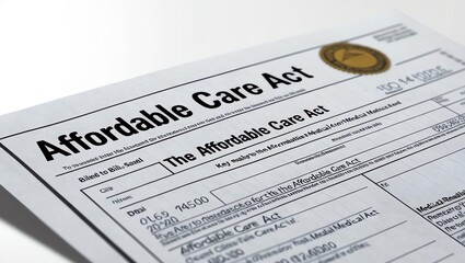 Detailed image of the Affordable Care Act document, showcasing the importance of healthcare policies in the United States.