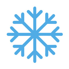 Light blue snowflake icon, symbolizing winter and the beauty of snow.