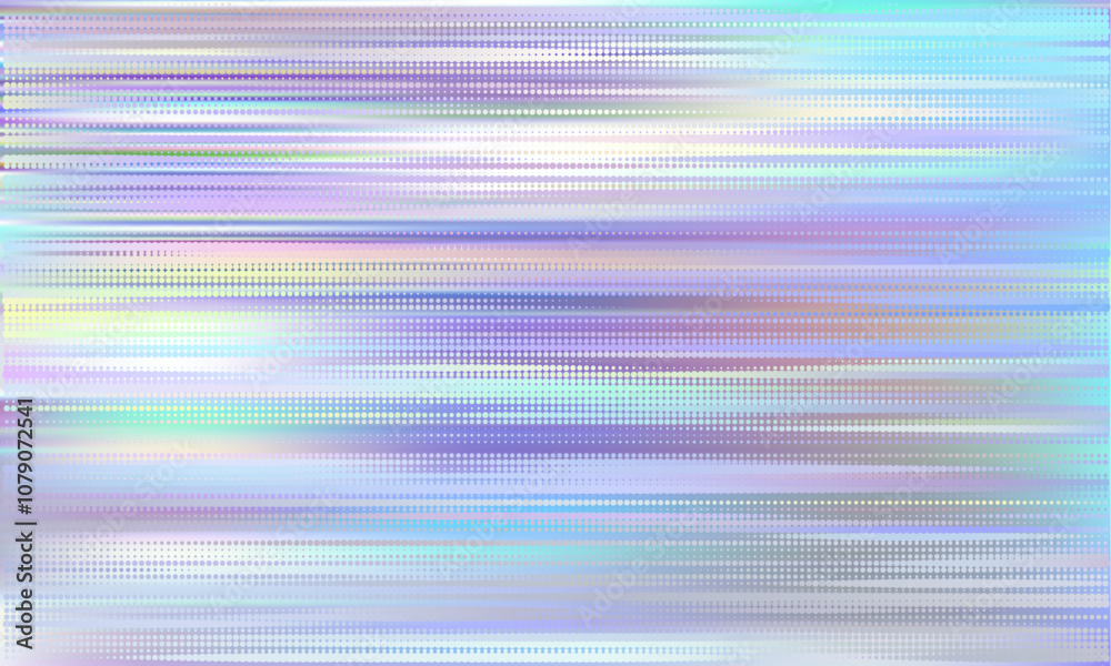 Aufkleber Abstract halftone pattern with horizontal blurry lines for modern dynamic designs. Holographic dotted pattern with fade effect