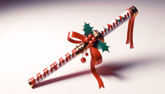 Christmas themed illustration with space for text on white background