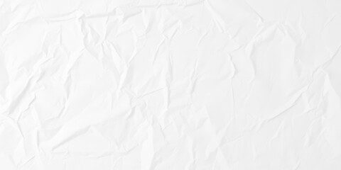 Obraz premium Crumpled white paper background with wrinkles and creases for texture design, white, texture, blank