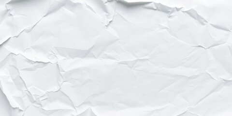 Fototapeta premium Crumpled white paper sheet texture with grunge vintage look, crumpled, creased, retro