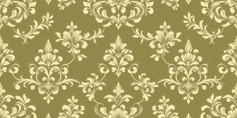 Elegant and intricate floral pattern with ornate details and regal colors for luxurious wallpaper design, seamless, illustration, pattern