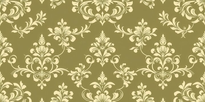 Elegant and intricate floral pattern with ornate details and regal colors for luxurious wallpaper design, seamless, illustration, pattern
