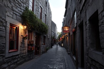 Fototapeta premium Charming Stone Alley at Dusk