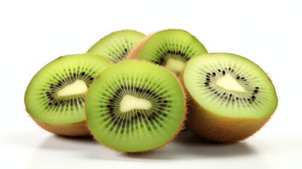 Fototapeta premium beautiful and ripe kiwi on a white background.