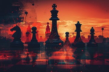 Modern chess tournament flyer