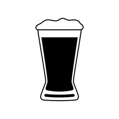 Glass of beer icon. Beer silhouette. Vector illustration