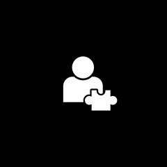  Strategic icon trendy and modern strategic symbol isolated on black background.