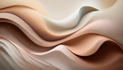 Obraz premium Abstract Flowing Sand Dunes in Soft Pastel Tones. Organic Wavy Texture with Minimalist, Serene Curves. Perfect for Calm, Meditative, or Nature Inspired Backgrounds and Design Concepts